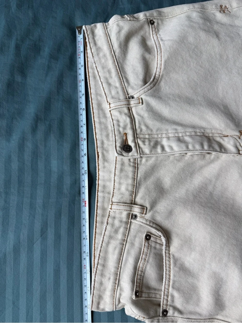 Ksubi Maxx Short Ivory Men’s Size 34 Wide Leg Denim Shorts